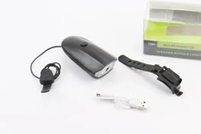 Ліхтар передній 1 діод+дзвінок 4 мелодії, Li-ion 3.7V 1200mAh зарядка від USB, вологозахисний, чорний FY-058/7588