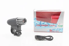 Ліхтар передній 1 діод 200 lumen, Li-ion 3.7V 1200mAh зарядка від USB, вологозахисний, чорно-сірий