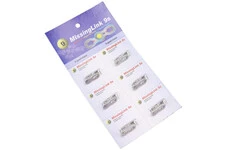 Замок ланцюга MTB 9зв. на блістері (6шт к-кт), сріблястий