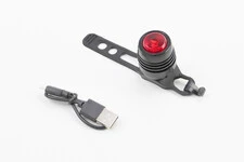 Ліхтар задній 1 діод 15 lumen, Li-ion 3.7V 220mAh зарядка від USB, вологозахисний, чорний