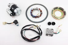 Комплект для переоснащения мотоблока под электростартер 178F (электростартер, замок, проводка, магнето, реле, венец)