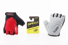 Перчатки без пальців L з гелевими вставками під долоню, чорно-червоні SBG-1457