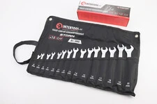 Набір ключів комбінованих 15шт (6/7/8/9/10/11/12/13/14/15/16/17/18/19/22мм) "згорток" PROF, DIN3113, STORM XT-1005