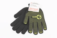 Рукавиці робочі 60% бавовна/40% поліестер 10", клас в'язки 7, чорний, з платуванням, жовта ПВХ точка SP-0125