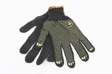 Рукавиці робочі 60% бавовна/40% поліестер 10", клас в'язки 7, чорний, жовта ПВХ точка SP-0138