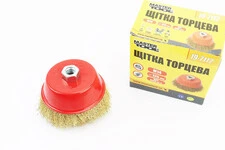 Щітка торцева М14 D-125мм з латунованого рифленого дроту 19-7112