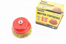 Щітка торцева М14 D-150мм з латунованого рифленого дроту 19-7115