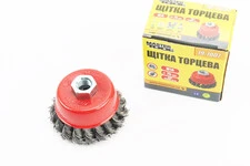 Щітка торцева М14 D-75мм з плетеного дроту 19-7007