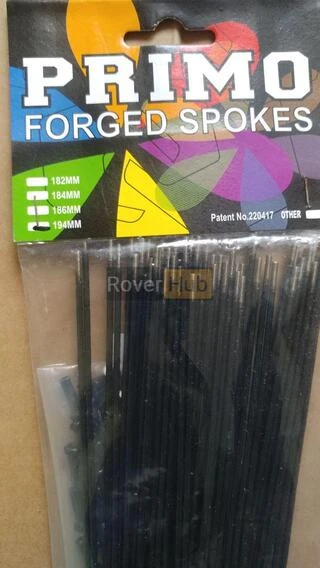 Спиці Primo Forged _182мм_, 50шт, спиць чорних + 50шт ніпелів латунних 14мм