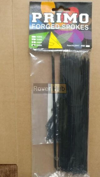 Спиці Primo Forged _182мм_, 50шт, спиць чорних + 50шт ніпелів латунних 14мм