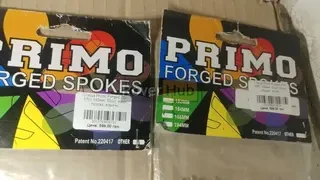 Спиці Primo Forged _182мм_, 50шт, спиць червоних + 50шт ніпелів латунних 14мм