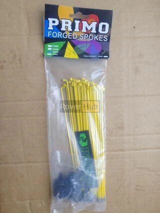 Спицы Primo Forged _184мм_, 50шт, спиц жёлтых + 50шт ниппелей латунных 14мм