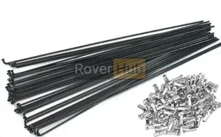 Спиця велосипедна 250мм чорна 14G (2мм) + ніпель 12мм