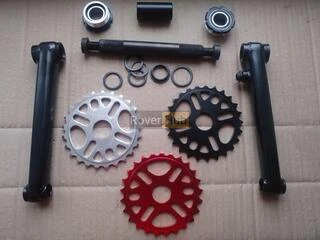 Велосипедна система KHE bikes 4130 Cr-Mo шатуни + євро каретка на промах + комплект 3 зірки різних кольорів