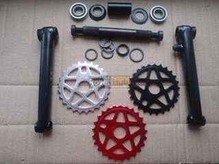 Велосипедная система KHE bikes 4130 Cr-Mo шатуны + mid каретка на промах + комплект 3 звезды разных цветов