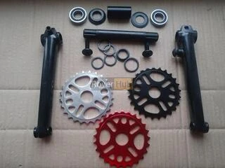 Велосипедная система KHE bikes 4130 Cr-Mo шатуны + mid каретка на промах + комплект 3 звезды разных цветов