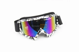 Окуляри кросові/ендуро/АТV, чорно-білі (дзеркальне скло)