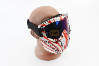 Окуляри+захисна маска, оранжево-чорна (хамелеон скло), MT-009