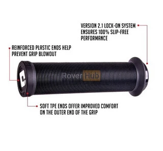 Гріпси ODI Longneck v 2.1 Lock - on Black w/ Black clamp (чорні з чорними замками)