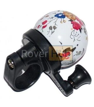 Дзвінок X17 сталевий з пластиком, білий з квітами