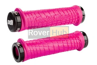 Гріпси ODI Troy Lee Designs Signature  MTB Lock-On Bonus Pack Pink w/ Black Clamps (рожеві з чорними замками)