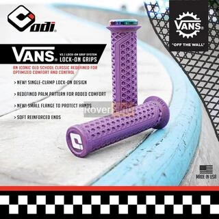 Грипси ODI Vans&reg; Lock-On Grips Black w/ White Clamp, чорні з білими замками