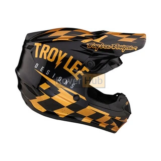 Мотошолом TLD SE4 POLYACRYLITE HELMET RACE SHOP [BLACK/GOLD] XL