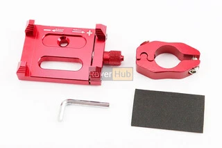 Держатель телефона на руль металлический, ширина 50-100мм регулируемая, Красный