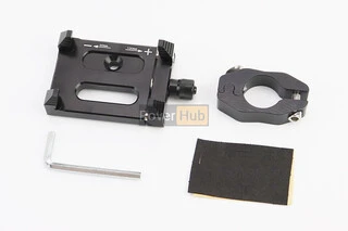 Тримач телефону на кермо металевий, ширина 50-100мм регульована, Чорний