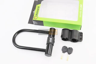 Замок протиугінний U-подібний 120x180 (70х140)мм, товщина скоби 14мм під ключ, чорний T603