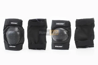 Наколінники + налокітники захисні (пластик) к-кт 4шт, Чорні, S-183