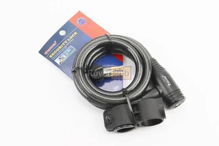 Замок противоугонный тросовый 1500х12мм под ключ, крепл. за трубу сидения, TY536