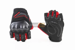 Перчатки мотоциклетные без пальцев M-Чёрно-Красные, тип 2