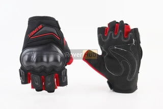 Перчатки мотоциклетні без пальців XL-Чорно-Червоні, тип 2