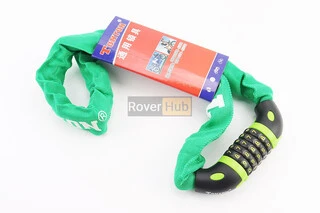 Замок протиугінний ланцюговий 900х6мм з 5-ти значним кодом, зелений TY777