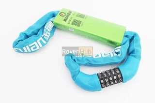 Замок протиугінний ланцюговий 1000х6мм з 5-ти значним кодом, блакитний 601