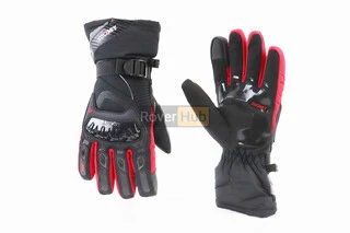 Перчатки мотоциклетні, теплі XL-Чорно-Червоні, тип 2