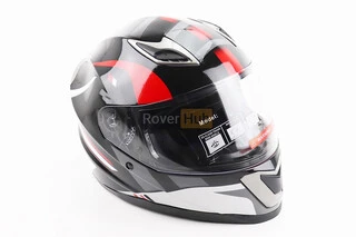 Шлем интеграл, закрытый BLD-M62 М (57-58см), ЧЕРНЫЙ/БЕЛО-КРАСНЫЙ