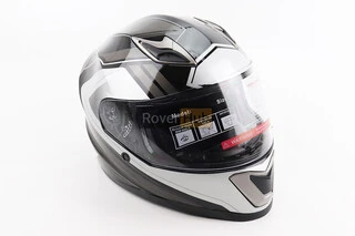 Шлем интеграл, закрытый BLD-M62 S (55-56см), ЧЕРНЫЙ/БЕЛО-СЕРЫЙ