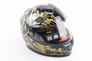 Шлем интеграл, закрытый BLD-М65 L (59-60см), ЧЕРНЫЙ/ЗОЛОТИСТО-СЕРЫЙ "Totem"