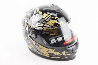 Шлем интеграл, закрытый BLD-М65 М (57-58см), ЧЕРНЫЙ/ЗОЛОТИСТО-СЕРЫЙ "Totem"