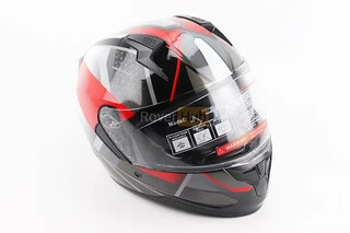 Шлем интеграл, закрытый (сертификация DOT)+откидные очки BLD-M67 М (57-58см), ЧЕРНЫЙ/КРАСНО-СЕРЫЙ