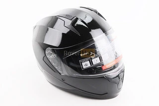 Шлем интеграл, закрытый (сертификация DOT)+откидные очки BLD-M67 L (59-60см), ЧЕРНЫЙ глянец