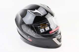 Шлем интеграл, закрытый BLD-M62 М (57-58см), ЧЕРНЫЙ глянец