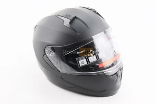 Шолом інтеграл, закритий (сертифікація DOT)+відкидні окуляри BLD-M67 L (59-60см), ЧОРНИЙ матовий