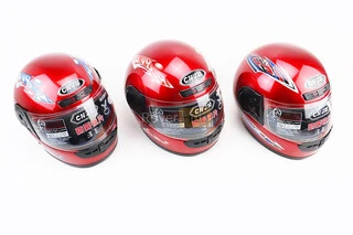 Шолом інтеграл, закритий з коміром, ЧЕРВОНИЙ з малюнком (незначні відмінності малюнків, можливі дефекти фарбування)