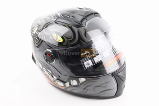 Шлем интеграл, закрытый+очки BLD-М61 М (57-58см), ЧОРНО-СЕРЫЙ "Buffalo"