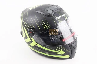 Шлем интеграл, закрытый (сертификация DOT)+откидные очки BLD-M61 M (57-58см), ЧЕРНО-ЖЕЛТЫЙ (флюоресцентный)