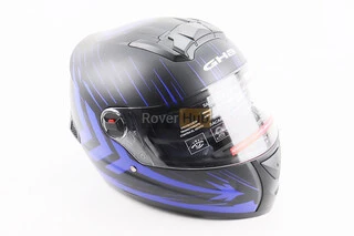 Шлем интеграл, закрытый (сертификация DOT)+откидные очки BLD-M61 M (57-58см), ЧЕРНО-СИНИЙ (флюоресцентный)