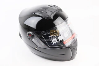 Шлем интеграл, закрытый+очки BLD-М61 М (57-58см), ЧЕРНЫЙ глянец